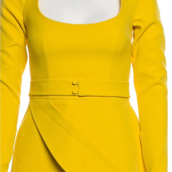 Safiyaa crepe knit top yellow us4 off shoulder - Picture 3 of 3